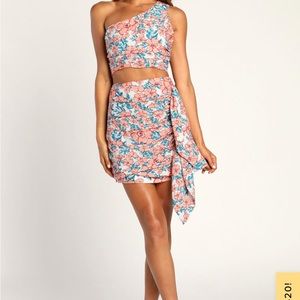 Ivory Floral Skirt Lulus